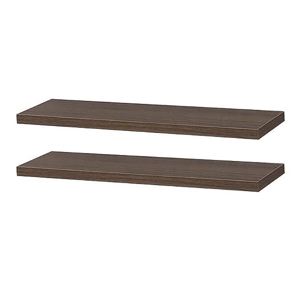 Kit 2 Prateleiras 50 x 10cm Nogal Suporte Invisível