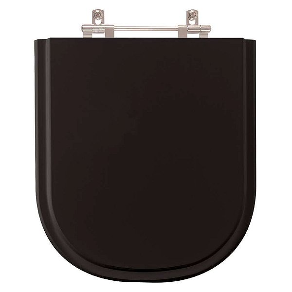 Tampa de Vaso Sanitário Poliéster Flox Preto para bacia Fiori