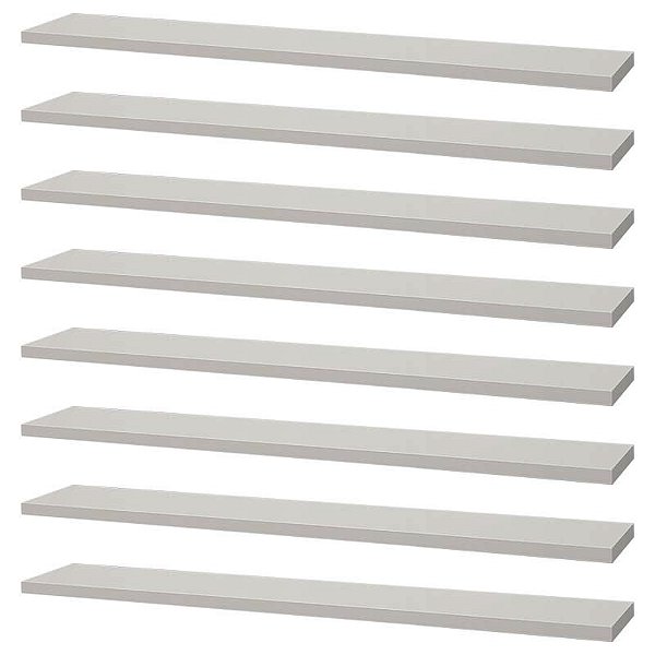 Kit 8 Prateleiras 50 x 15cm Branca Suporte Invisível