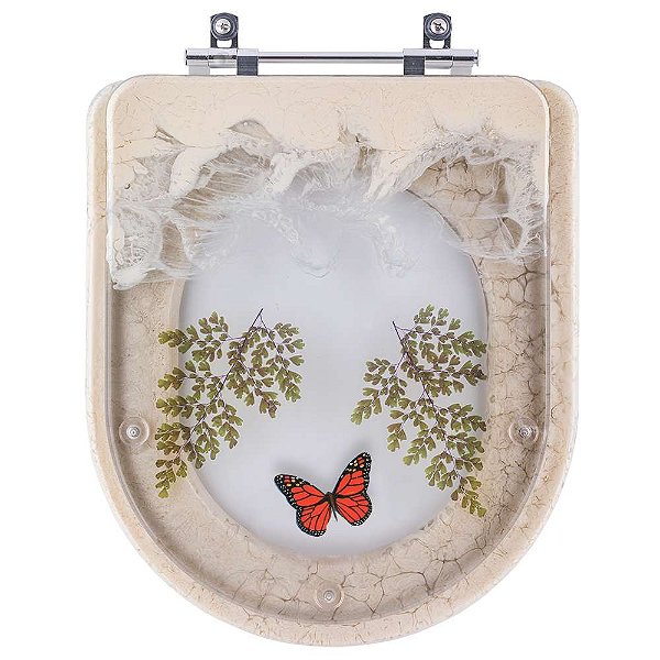 Tampa De Vaso Acrílico Decorado Carrara Bege Claro Para Deca 6lpf