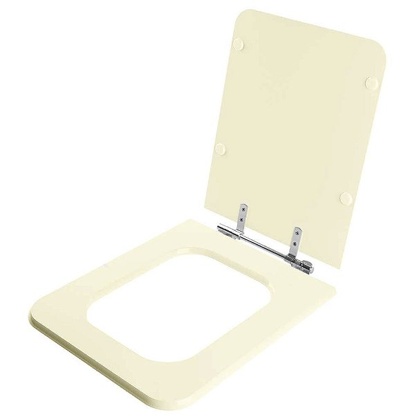 Assento Sanitário Poliester Square Biscuit (bege claro) para vaso Incepa