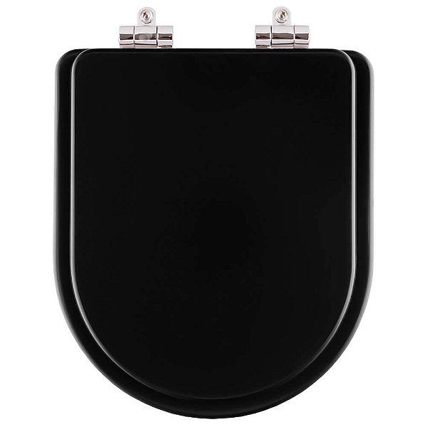 Assento Sanitário Poliester Soft Close Link Preto Fosco para vaso Deca