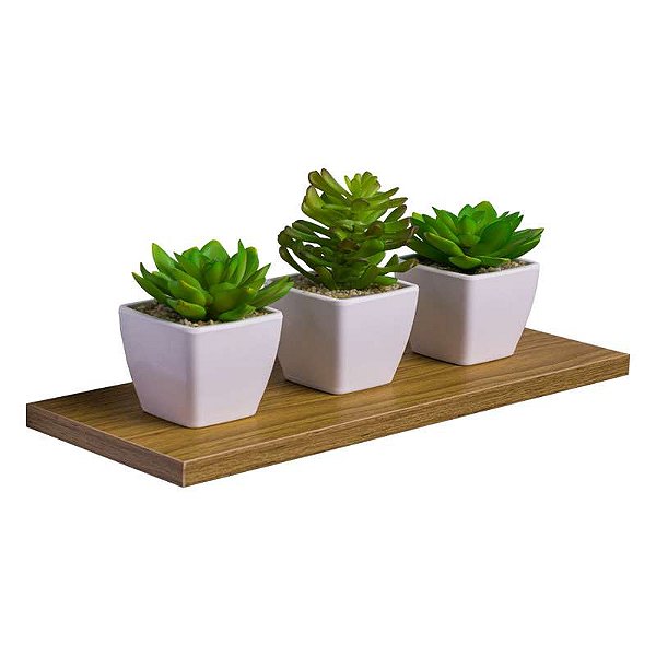 Prateleira 40 x 20cm Freijó Suporte Invisível