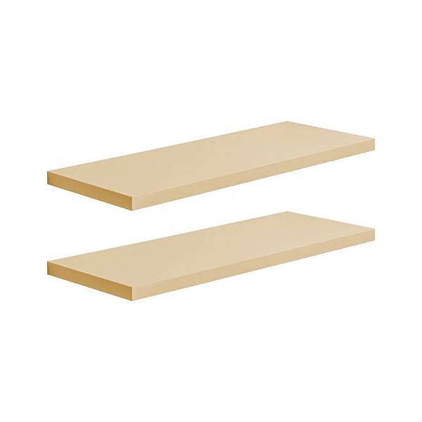 Kit 2 Prateleiras 30 x 15cm Bege Claro Suporte Invisível