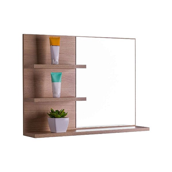 Armário Para Banheiro Lugano Carvalho 60 x 45cm