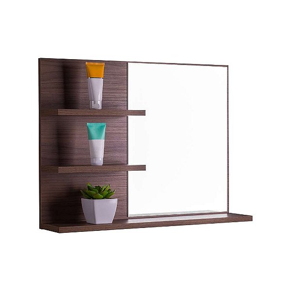 Armário Para Banheiro Lugano Nogal 60 x 45cm