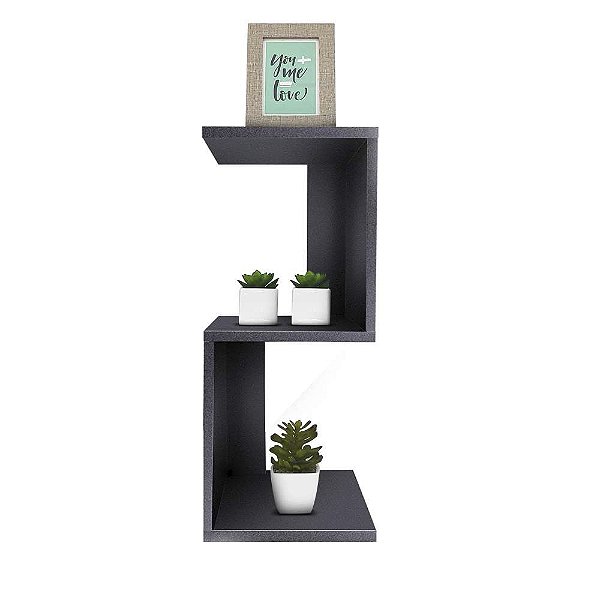 Mesa de Cabeceira Berlim Preto 60 x 25cm