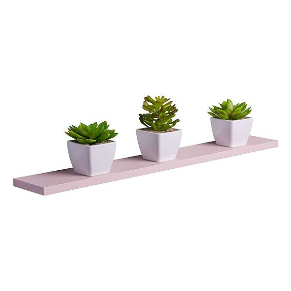 Prateleira 70 x 15cm Rosa Claro Suporte Invisível