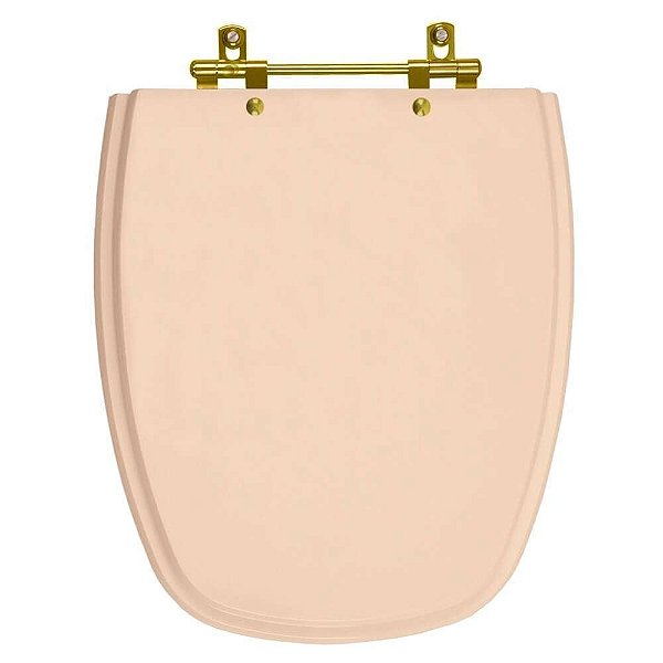 Tampa de Vaso Monte Carlo Rosa Floral para bacia Deca Com Ferragem Dourada