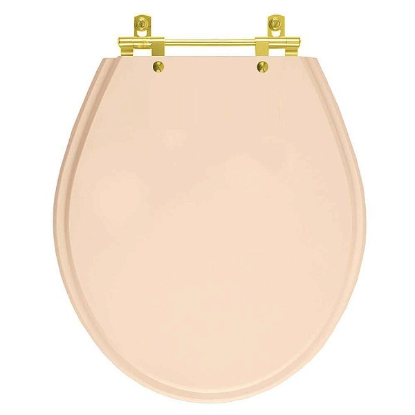 Tampa de Vaso Ravena Rosa Floral para bacia Deca Com Ferragem Dourada