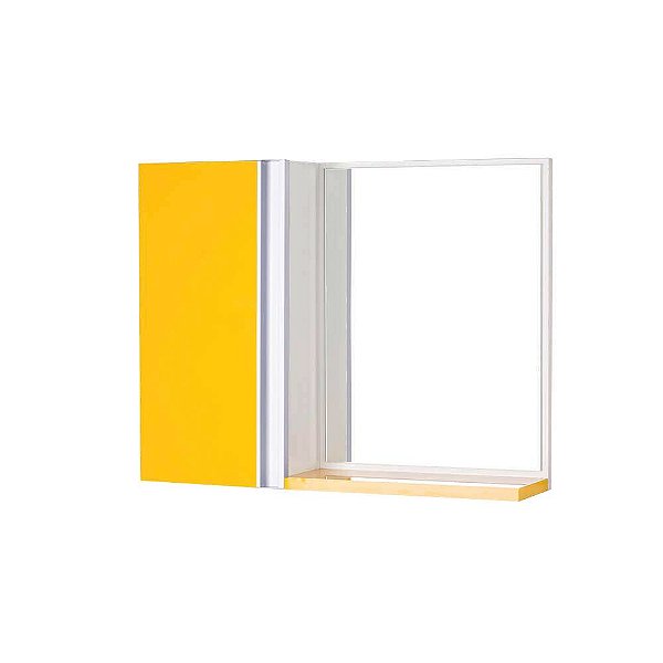 Armário para Banheiro com Espelho Amarelo Barra Vertical
