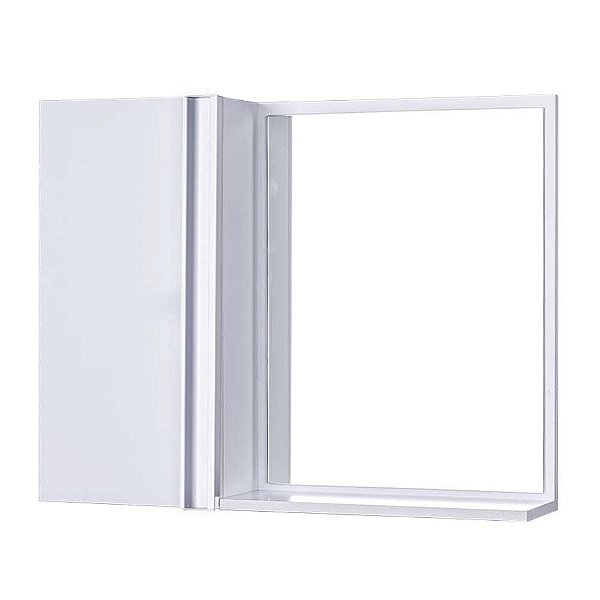 Armário para Banheiro com Espelho Branco Barra Vertical