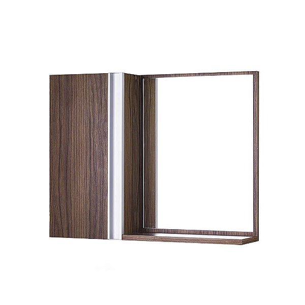 Armário para Banheiro com Espelho Nogal Barra Vertical