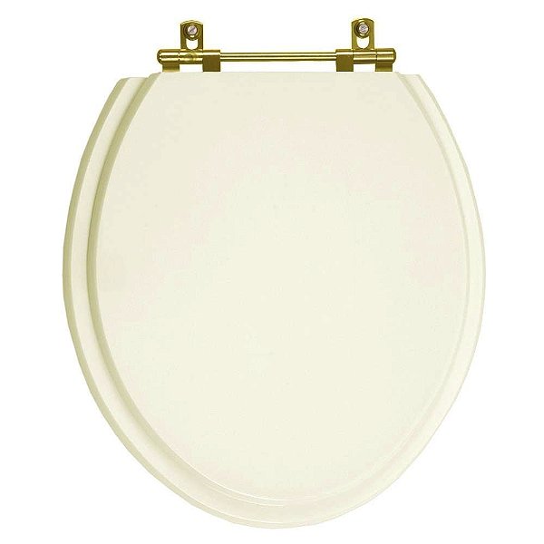 Tampa de Vaso Izy Creme para bacia Deca Com Ferragem Dourada