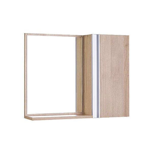 Espelho para Banheiro com Armário Carvalho Barra Vertical