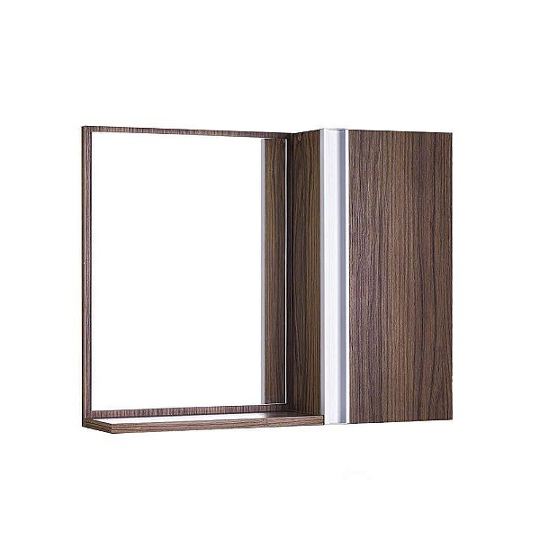 Espelho para Banheiro com Armário Nogal Barra Vertical