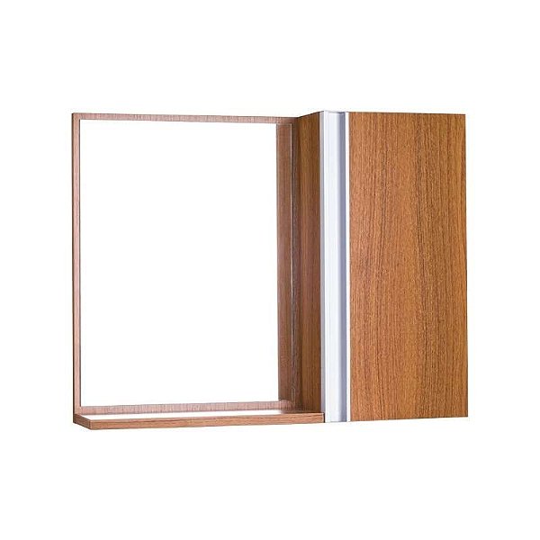 Espelho para Banheiro com Armário Freijó Barra Vertical