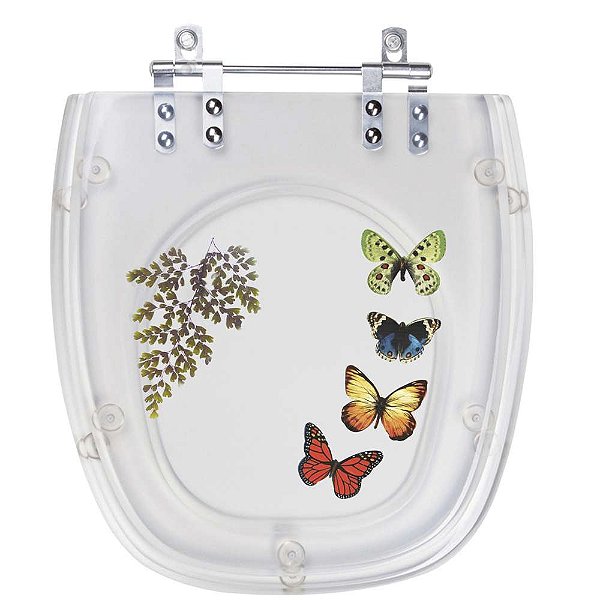 Tampa De Vaso Decorada Thema Transparente Borboletas 6lpf