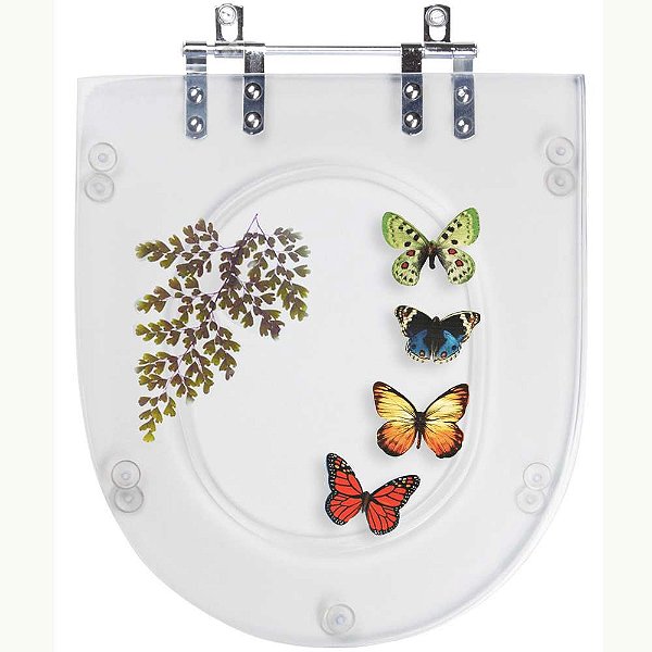 Tampa De Vaso Sanitário Decorada Life Celite Transparente