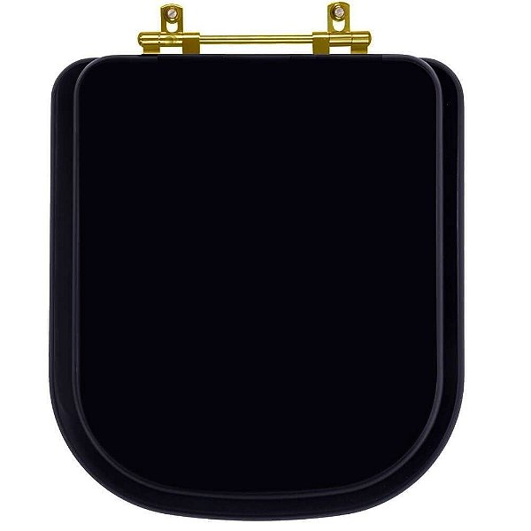 Assento Sanitário Axis Preto Para Deca Ferragem Dourada