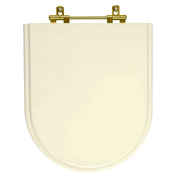 Tampa De Vaso Oxford Creme Para Bacia Deca Ferragem Dourada