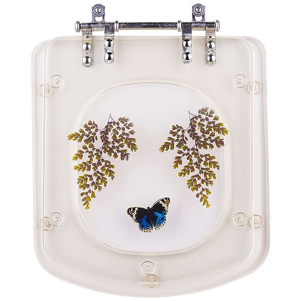 Tampa De Vaso Decorada Bali Transparente Para Bacia Incepa