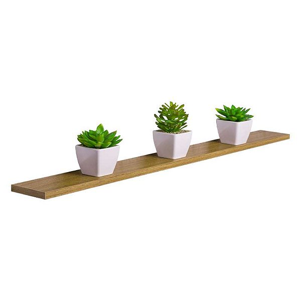 Prateleira 80 x 20cm Freijó Suporte Invisível