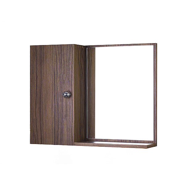 Armário de Banheiro Madeira Escura com Espelho (vem montado)