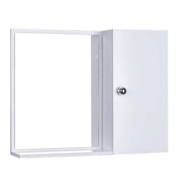 Espelho para Banheiro com Armário Branco