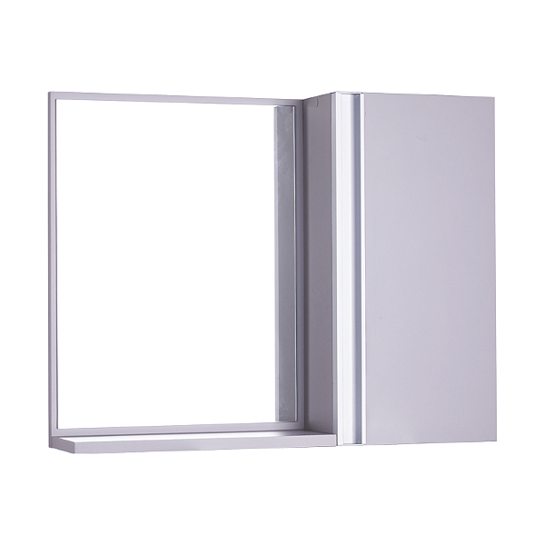 Espelho para Banheiro com Armário Cinza claro Barra Vertical