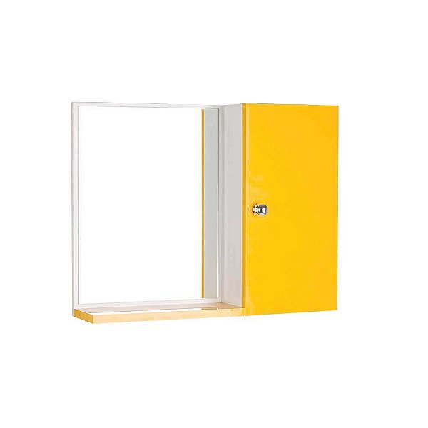 Espelho para Banheiro com Armário Amarelo