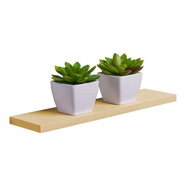 Prateleira 60 x 15cm Bege Claro Suporte Invisível