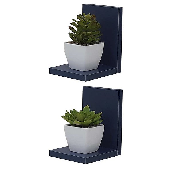 Kit 2 Prateleiras Buzios 15 X 12cm Azul