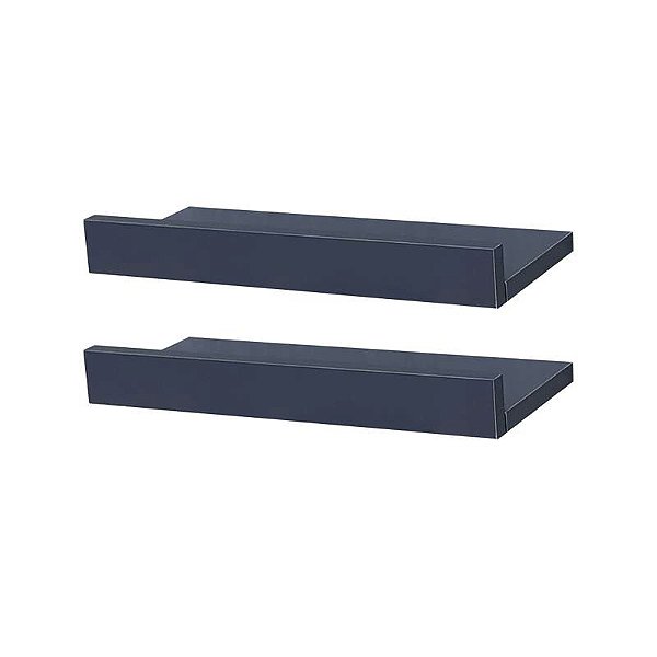 Kit 2 Prateleiras Porta Quadros 60 x 10cm azul Suporte Invisível
