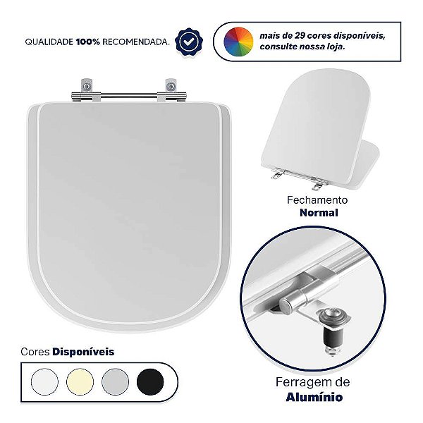 Tampa de vaso Donna Branco para bacia Santamarina 6lpf
