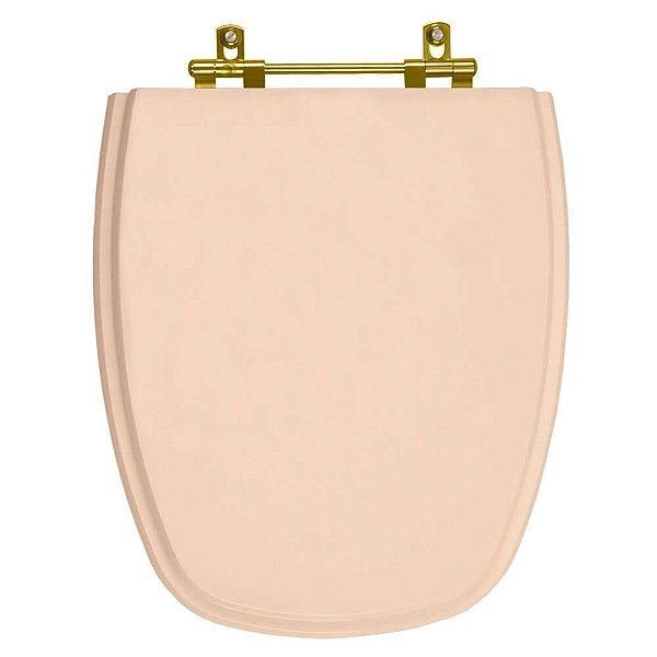 Tampa de Vaso Poliester Ravena Rosa Floral para bacia Deca Com Ferragem Dourada