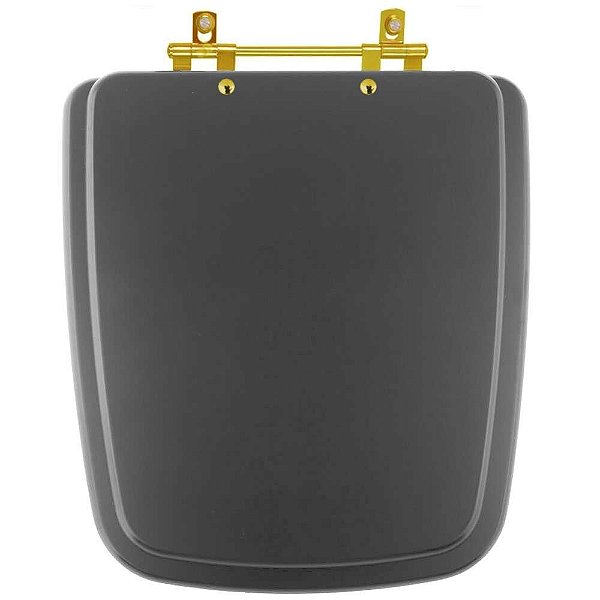 Tampa de Vaso Boss Noir Preto Fosco para bacia Incepa Com Ferragem Dourada