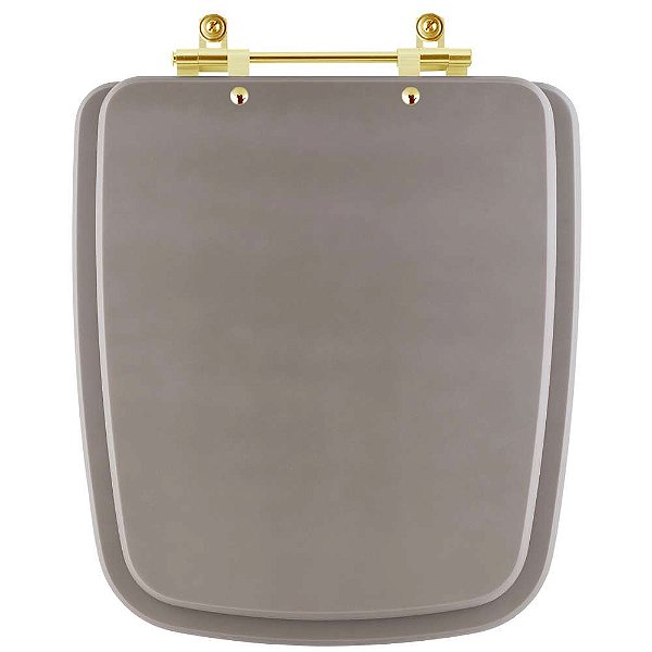 Tampa de Vaso Boss Gris Cinza para bacia Incepa Com Ferragem Dourada