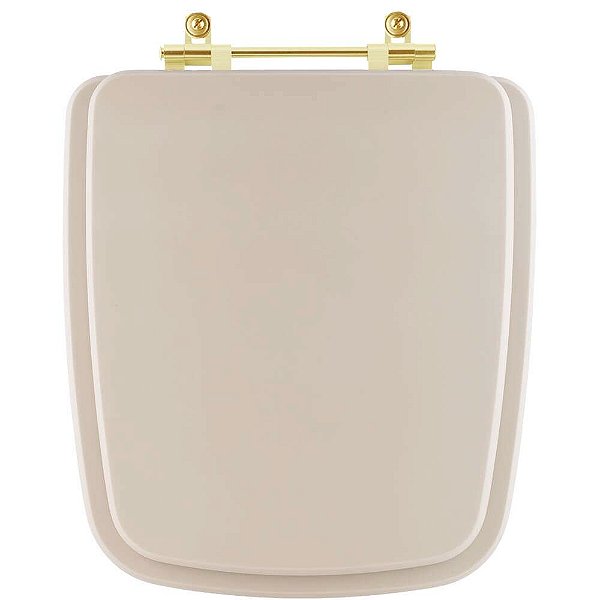 Tampa de Vaso Poliester Boss Champagne para bacia Incepa Com Ferragem Dourada