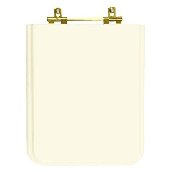 Tampa de Vaso Poliester Square Biscuit para bacia Incepa Com Ferragem Dourada