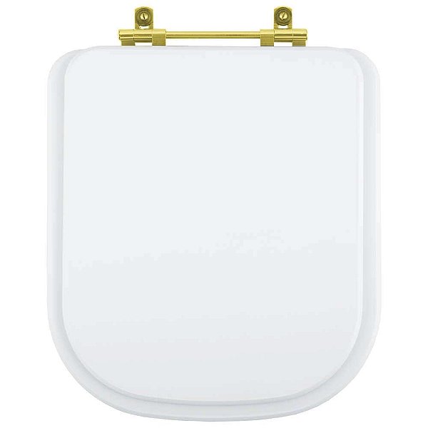 Tampa de Vaso Gap Branco para bacia Roca Com Ferragem Dourada