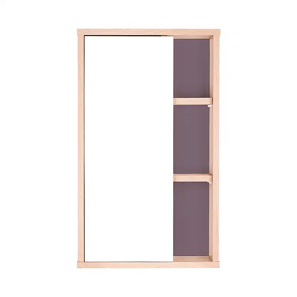 Espelho para Banheiro com Armário Milano Carvalho e Cinza Claro