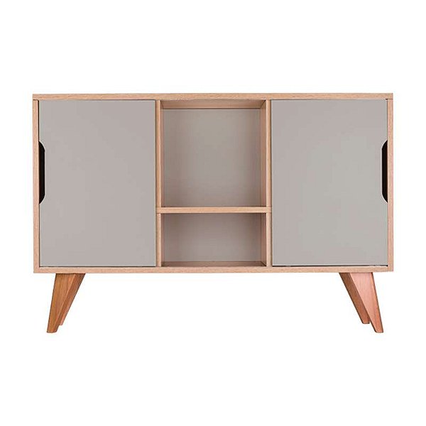 Balcão Buffet Retrô com 2 Portas Carvalho e Verde Menta