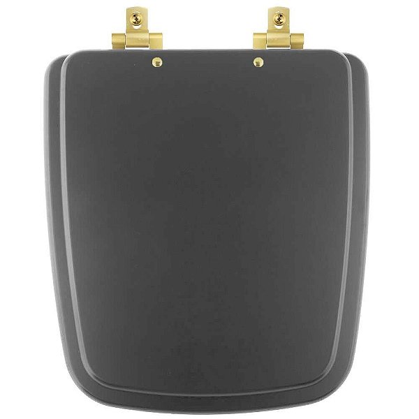 Tampa de Vaso Com Fechamento Lento Boss Onix (Preto Fosco) para Louça Incepa com Ferragem Dourada