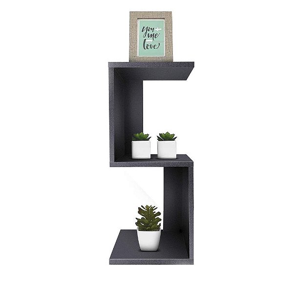 Mesa de Cabeceira Munique Preto 60 x 25cm