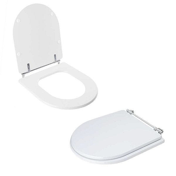 Assento Sanitário Tampa de Vaso Branco MDF Laqueado Calypso para bacia Incepa