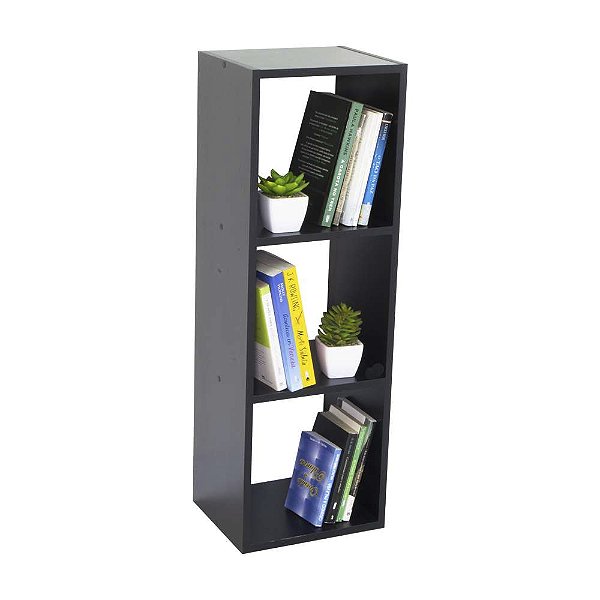 Estante para livro Everest Armário Organizador Livros Livreiro Preto