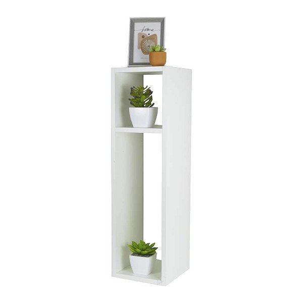 Mesa De Cabeceira Pequena 20x20x70cm Agata Branco Quarto Sala