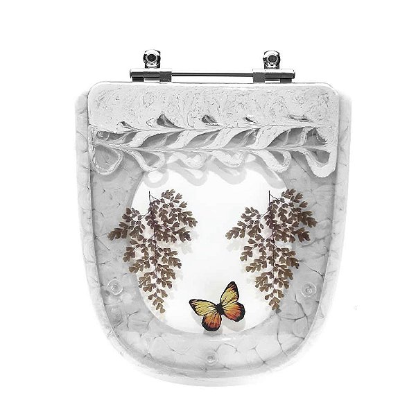 Tampa De Vaso Acrílico Ibiza Branco Decorada com Borboleta para vaso Incepa
