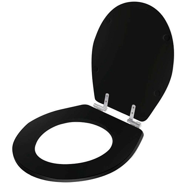 Assento Sanitário Laqueado Soft Close Avalon Preto para vaso Ideal Standard